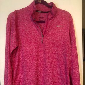 Nike running Dri-fit quarter zip pink heather size L